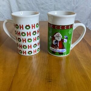 Royal Norfolk Christmas Santa Claus Ho‎ Ho Ho Mugs 2 Dishwasher Microwave Safe